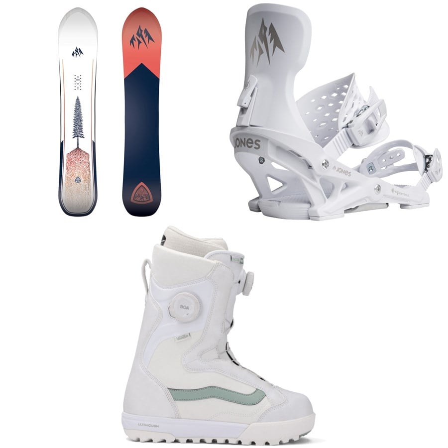 Jones Dream Weaver 2.0 Snowboard + Equinox Snowboard Bindings + Vans Encore Pro Snowboard Boots - Women's 2026