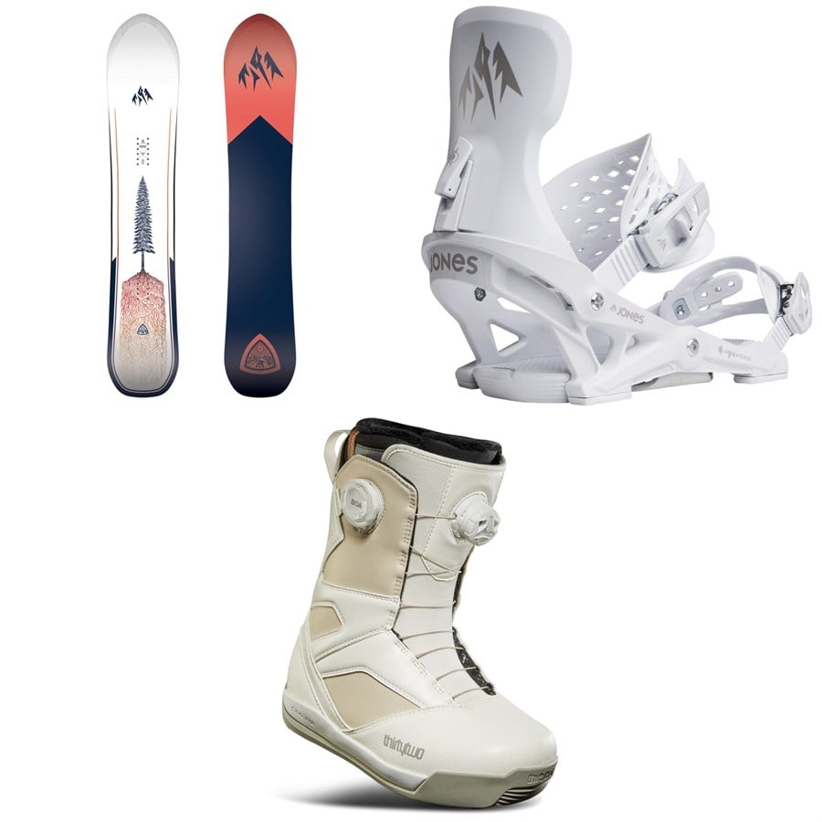 Jones Dream Weaver 2.0 Snowboard + Equinox Snowboard Bindings + thirtytwo STW Double Boa Snowboard Boots - Women's 2026