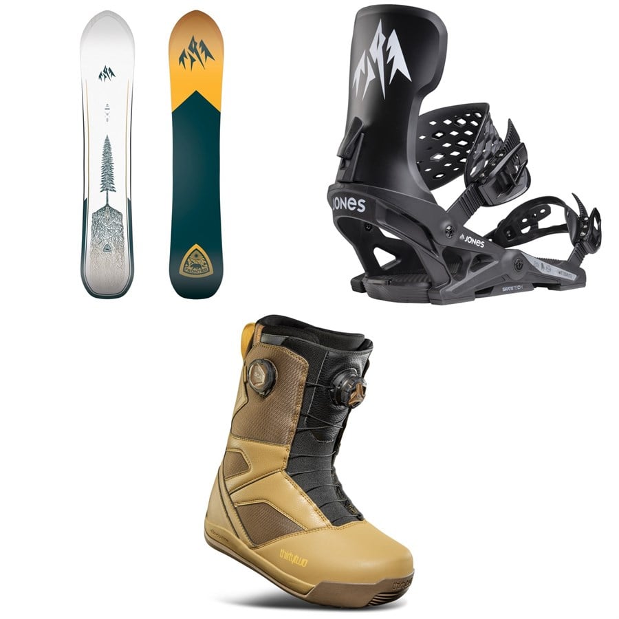 Jones Frontier 2.0 Snowboard + Meteorite Snowboard Bindings + Thirtytwo STW Double Boa Snowboard Boots 2026