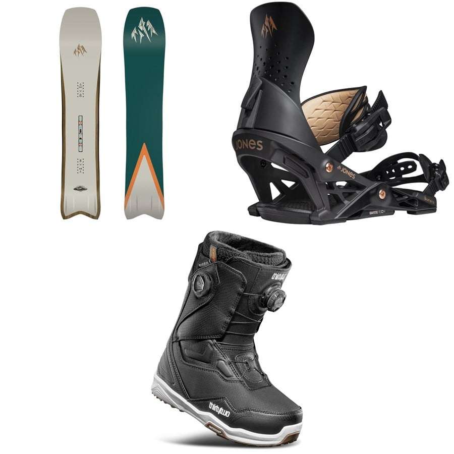 Jones Hovercraft 2.0 Snowboard + Aurora Snowboard Bindings + thirtytwo TM-2 Double Boa Snowboard Boots - Women's 2026