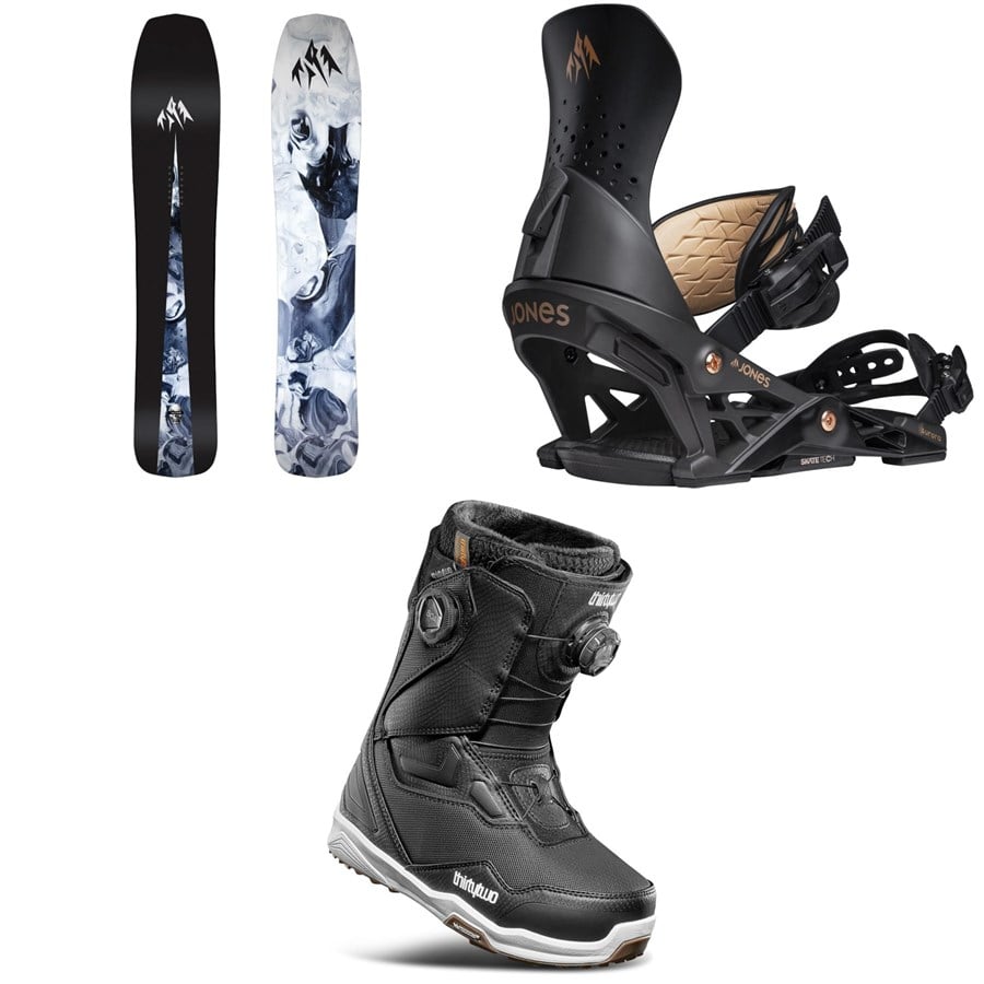 Jones Mind Expander Snowboard + Aurora Snowboard Bindings + Thirtytwo TM-2 Double Boa Snowboard Boots - Women's 2026