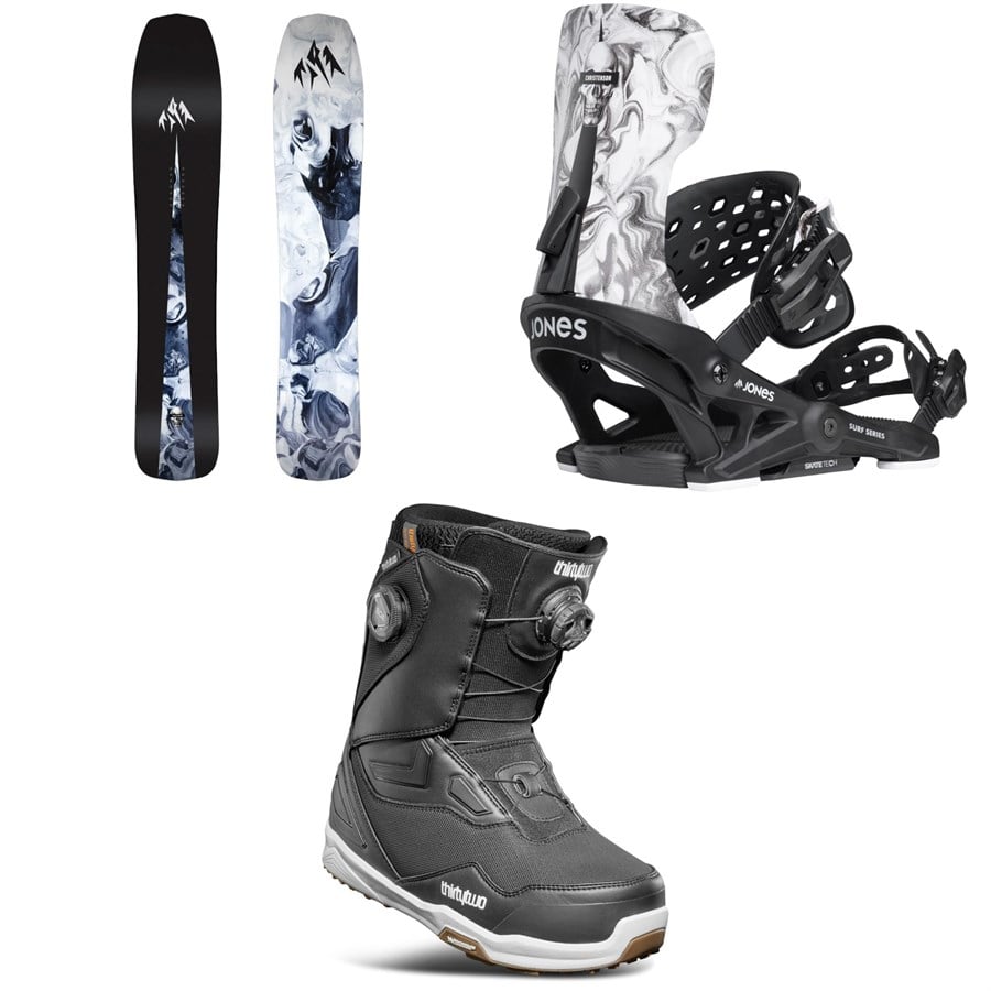 Jones Mind Expander Snowboard + Meteorite Surf Series Snowboard Bindings + thirtytwo TM-2 Double Boa Snowboard Boots 2026