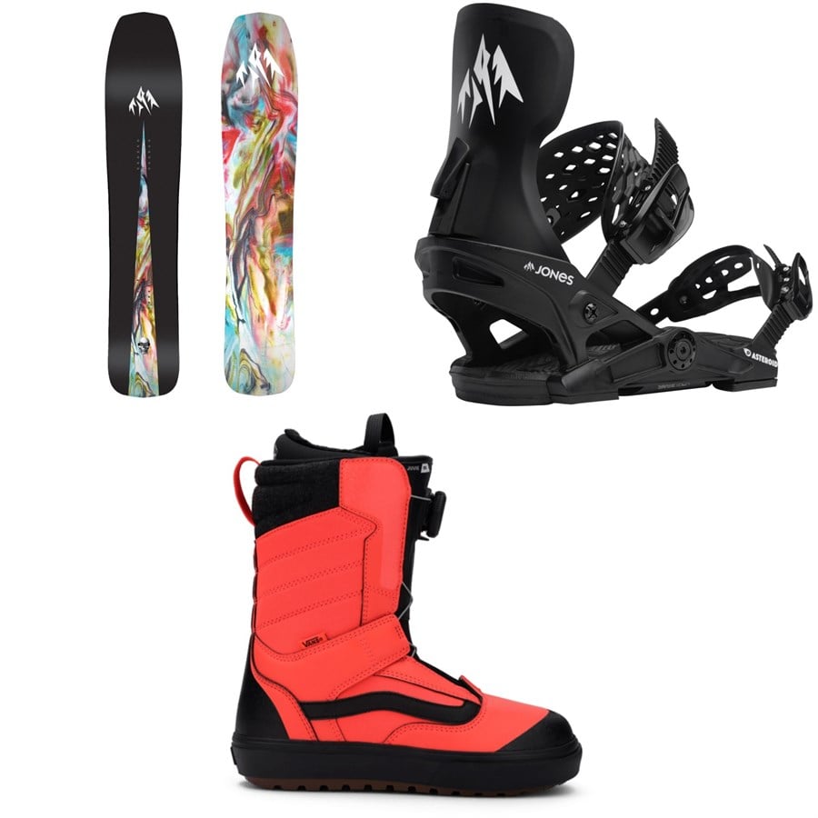 Jones Mini Mind Expander Snowboard + Asteroid Snowboard Bindings + Vans Juvie OG Snowboard Boots - Kids' 2026