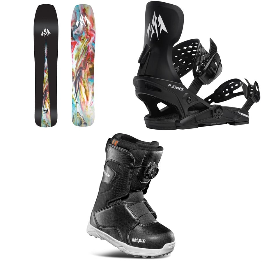 Jones Mini Mind Expander Snowboard + Asteroid Snowboard Bindings + thirtytwo Lashed Boa Snowboard Boots - Kids' 2026