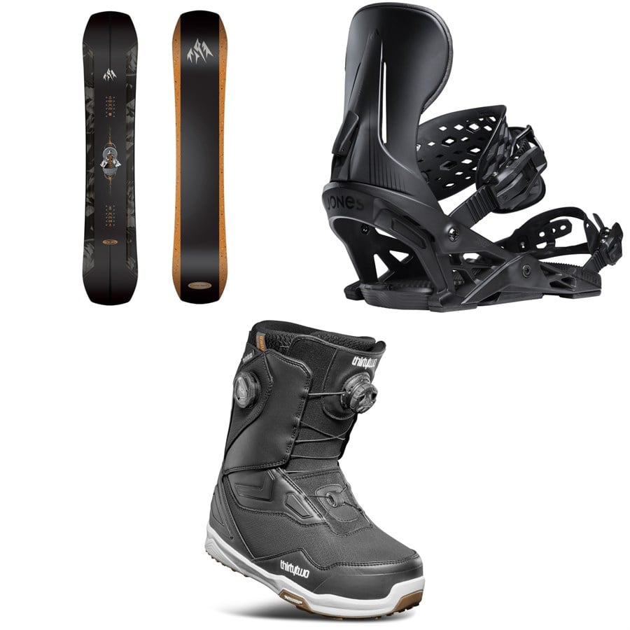 Jones Mountain Twin Pro Snowboard + Mercury Snowboard Bindings + Thirtytwo TM-2 Double Boa Snowboard Boots 2026