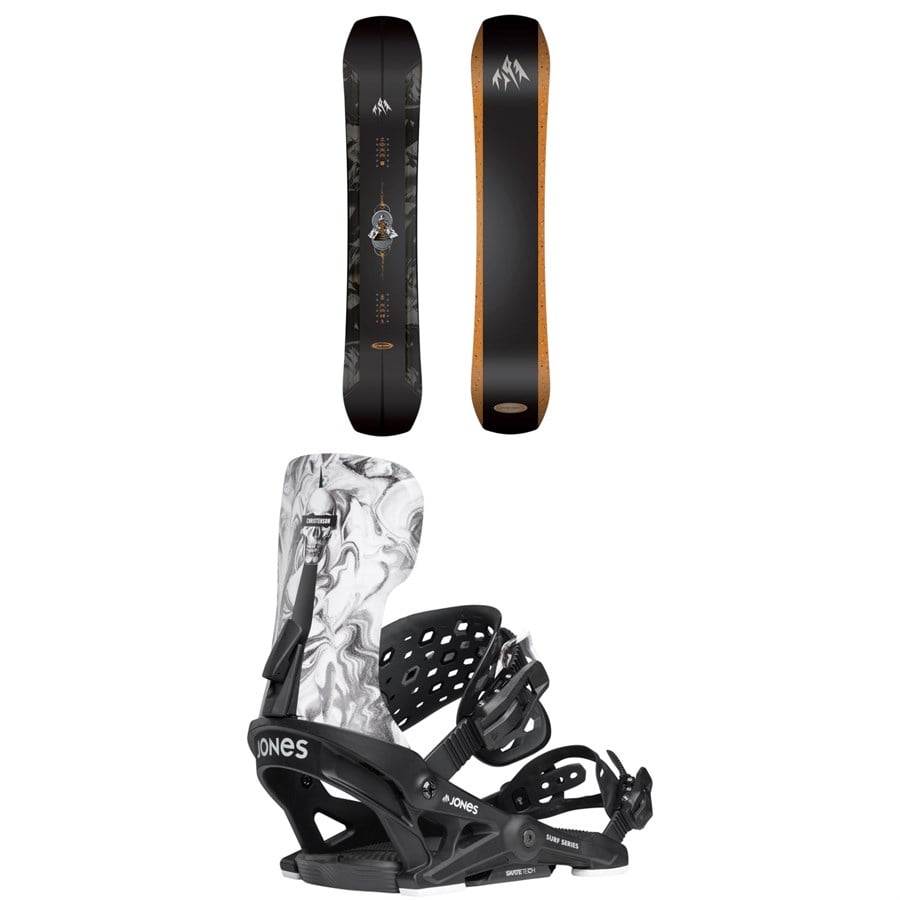 Jones Mountain Twin Pro Snowboard + Meteorite Surf Series Snowboard Bindings 2026
