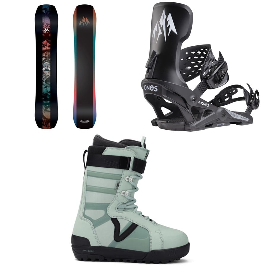 Jones Mountain Twin Snowboard + Joes Meteorite Snowboard Bindings + Vans Hi-Standard Pro Snowboard Boots 2026