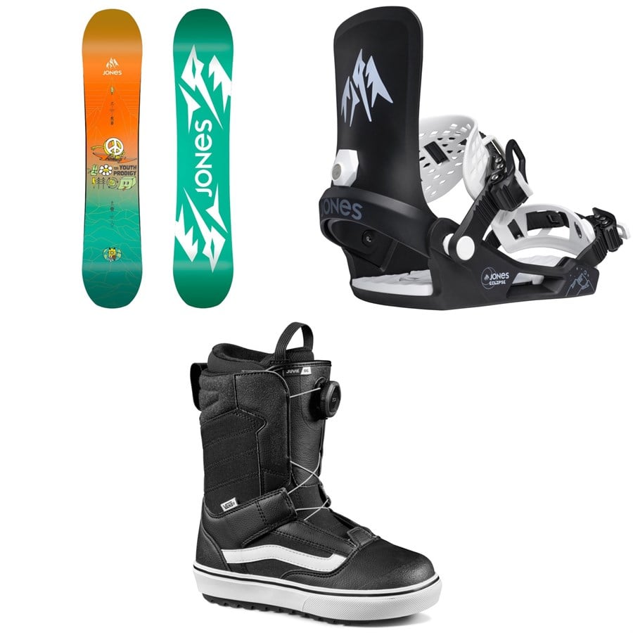 Jones Prodigy Snowboard + Eclipse Snowboard Bindings + Vans Juvie OG Snowboard Boots - Kids' 2026
