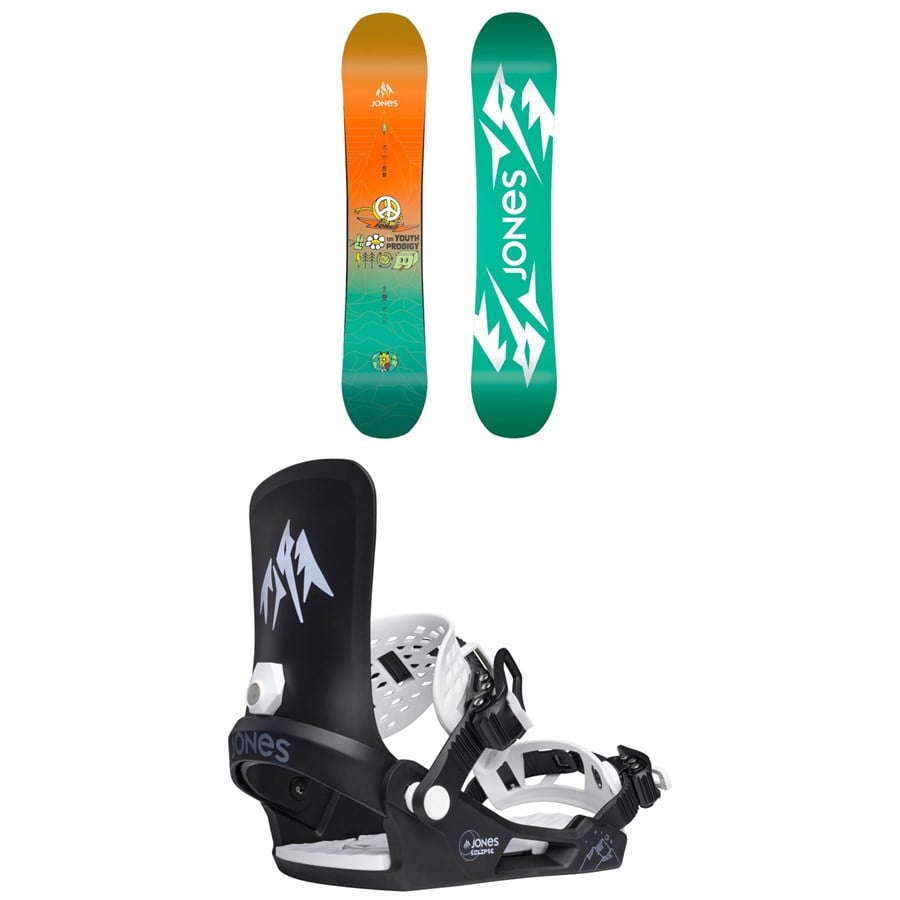 Jones Prodigy Snowboard + Eclipse Snowboard Bindings - Kids' 2026