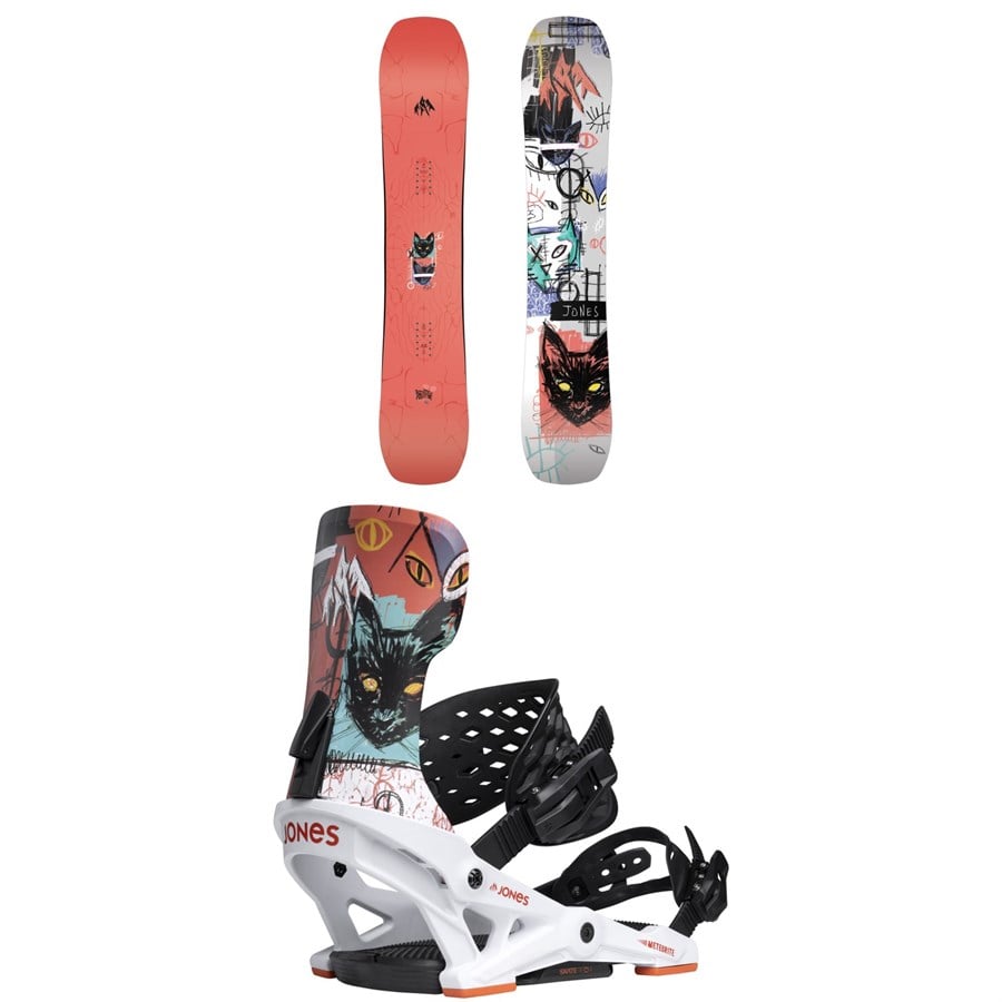 Jones Rally Cat Snowboard + Meteorite Rallycat Snowboard Bindings - Women's 2026