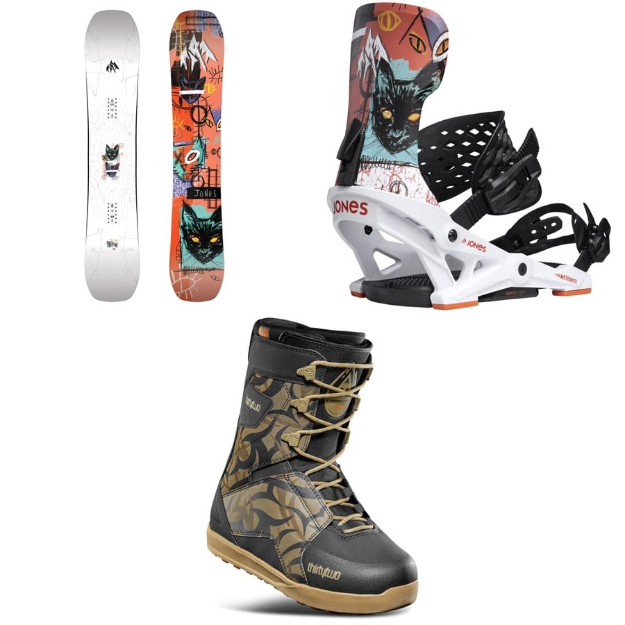 Jones Rally Cat Snowboard + Meteorite Rallycat Snowboard Bindings + thirtytwo Lashed Snowboard Boots 2026