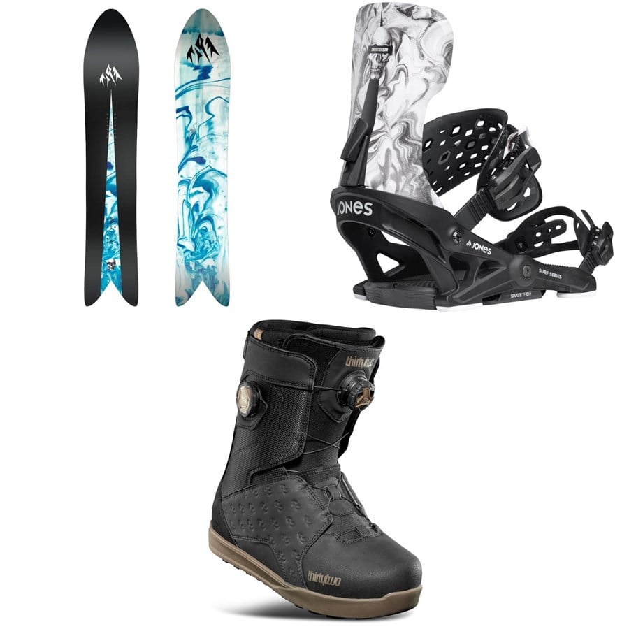 Jones Storm Wolf Snowboard + Meteorite Surf Series Snowboard Bindings + thirtytwo Lashed Double Boa Snowboard Boots 2026