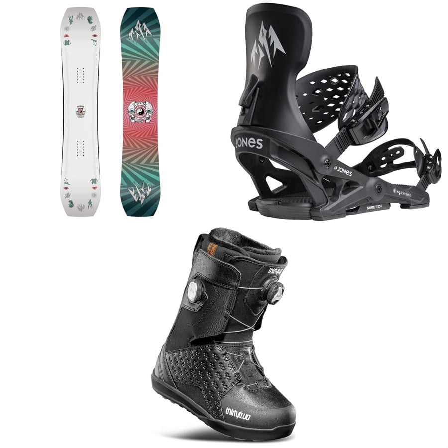 Jones Tweaker Snowboard + Equinox Snowboard Bindings + thirtytwo Lashed Double Boa Snowboard Boots - Women's 2026