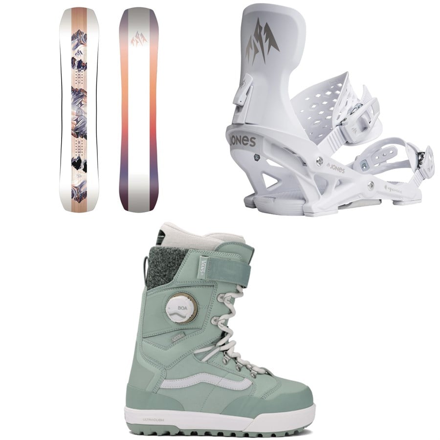Jones Twin Sister Snowboard + Equinox Snowboard Bindings + Vans Luna Pro Snowboard Boots - Women's 2026
