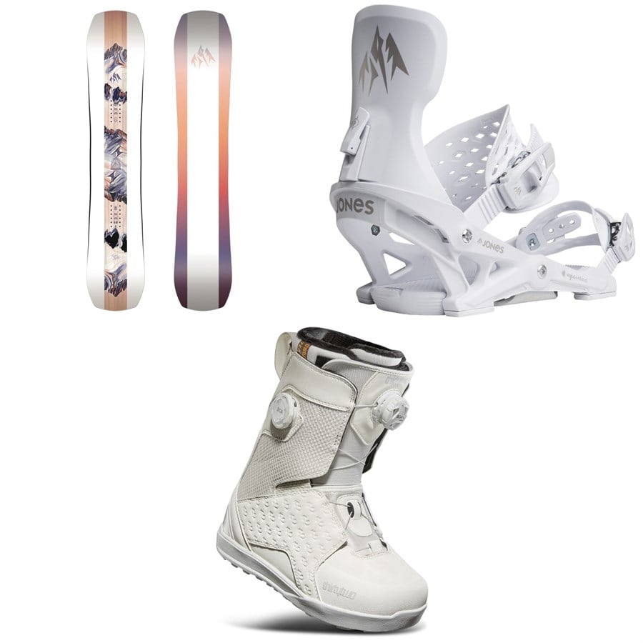 Jones Twin Sister Snowboard + Equinox Snowboard Bindings + Thirtytwo Lashed Double Boa Snowboard Boots - Women's 2026