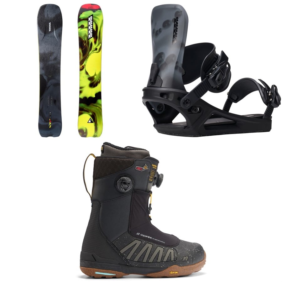 K2 Alchemist Snowboard + Program Snowboard Bindings + Orton Snowboard Boots 2026