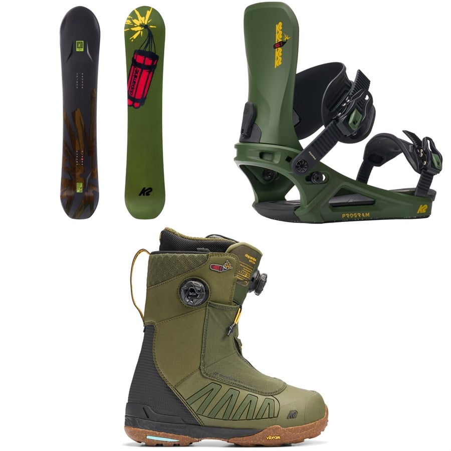 K2 Antidote Snowboard + Program Snowboard Bindings + Orton Snowboard Boots 2026
