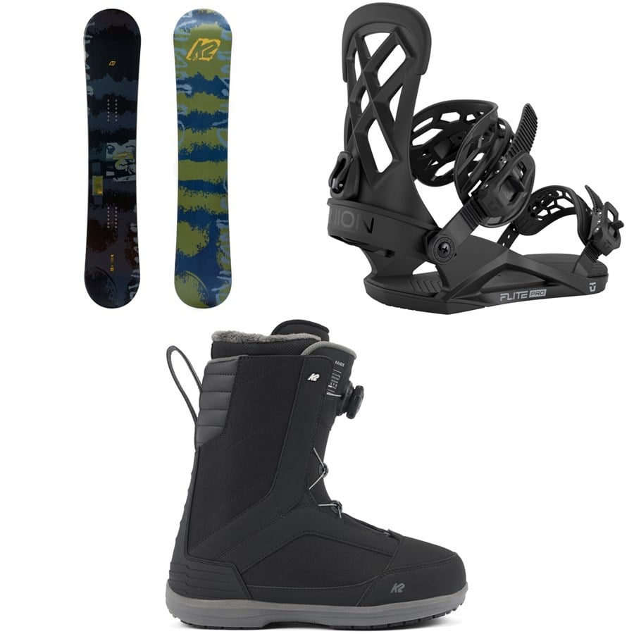 K2 Courier Snowboard + Union Flite Pro Snowboard Bindings + K2 Raider Snowboard Boots 2026