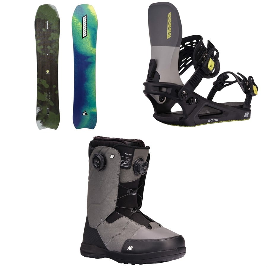 K2 Excavator Snowboard + Bond Snowboard Bindings + Maysis Snowboard Boots 2025