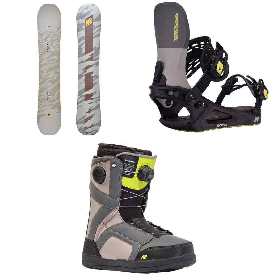 K2 Gateway Pop Snowboard + Bond Snowboard Bindings + Boundary Snowboard Boots 2025