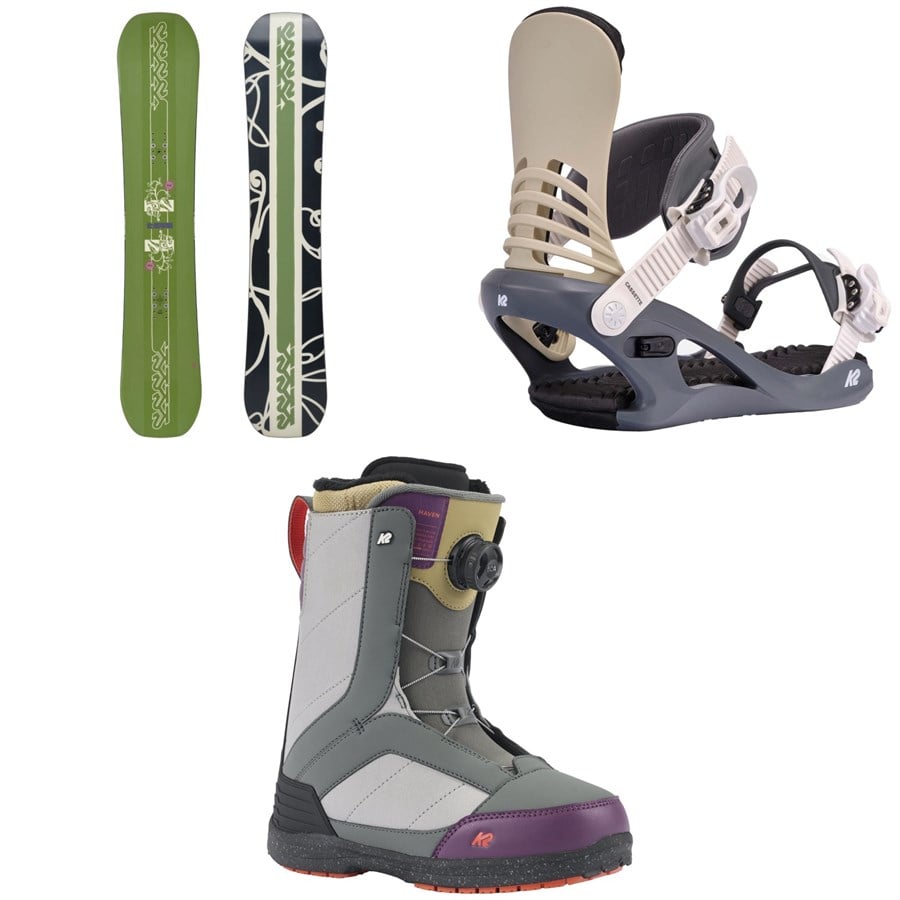 K2 Lime Lite Snowboard + Cassette Snowboard Bindings + Haven Snowboard Boots - Women's