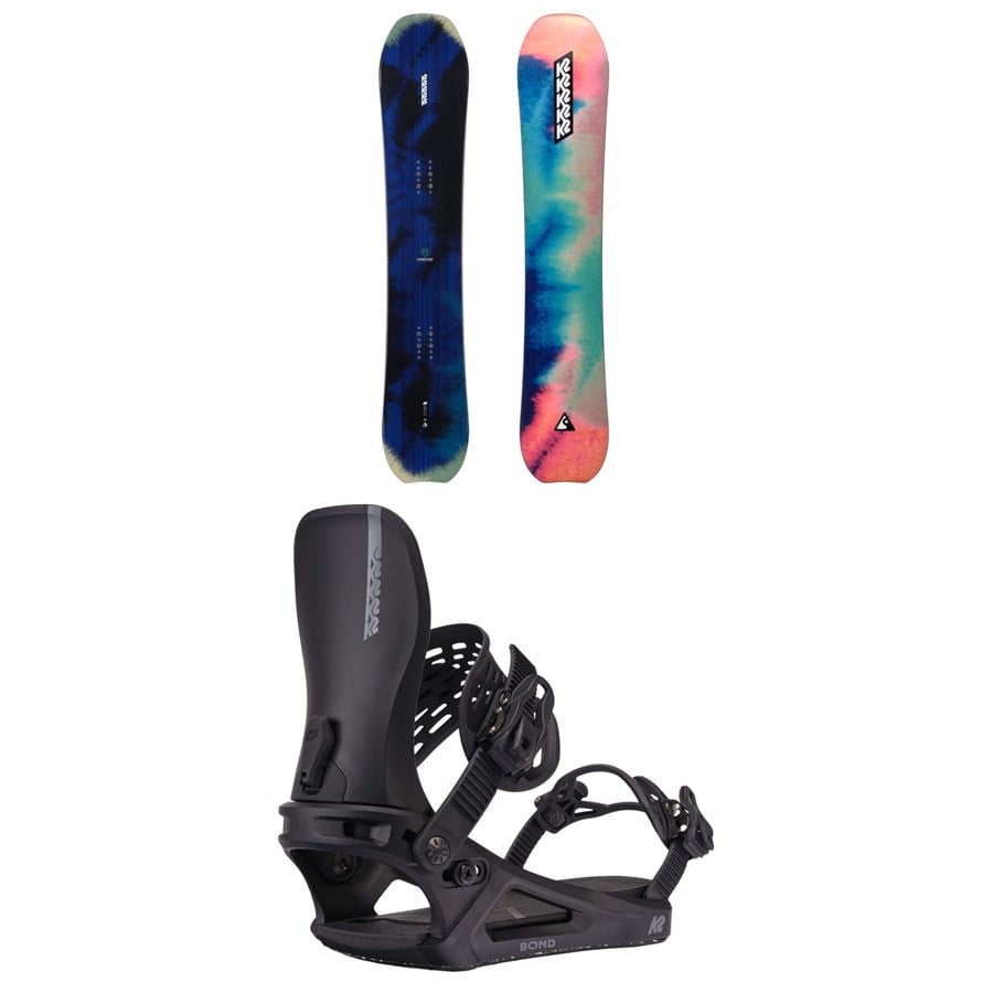 K2 Passport Snowboard + Bond Snowboard Bindings 2025