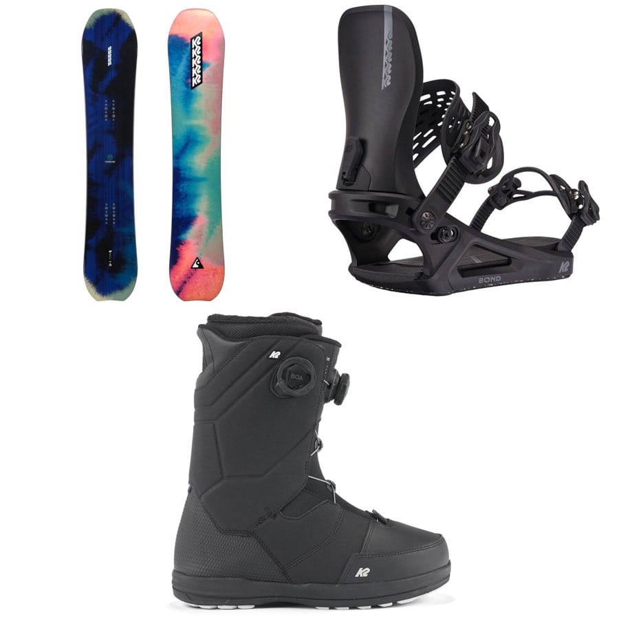 K2 Passport Snowboard + Bond Snowboard Bindings + Maysis Snowboard Boots 2025