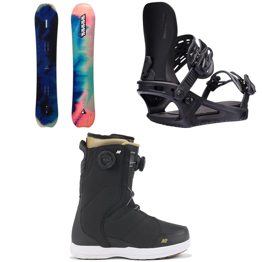 K2 Passport Snowboard + Network Snowboard Bindings + Contour Snowboard Boots - Women's 2025