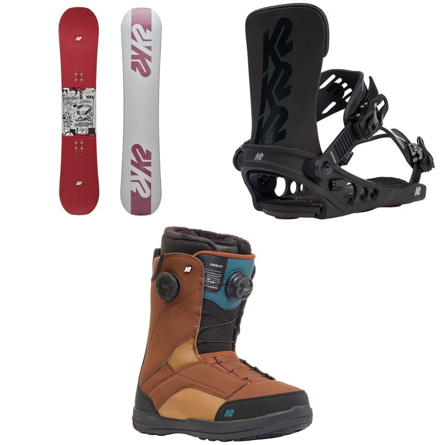 K2 Spellcaster Snowboard + Meridian Snowboard Bindings + Kinsley Snowboard Boots - Women's 2025