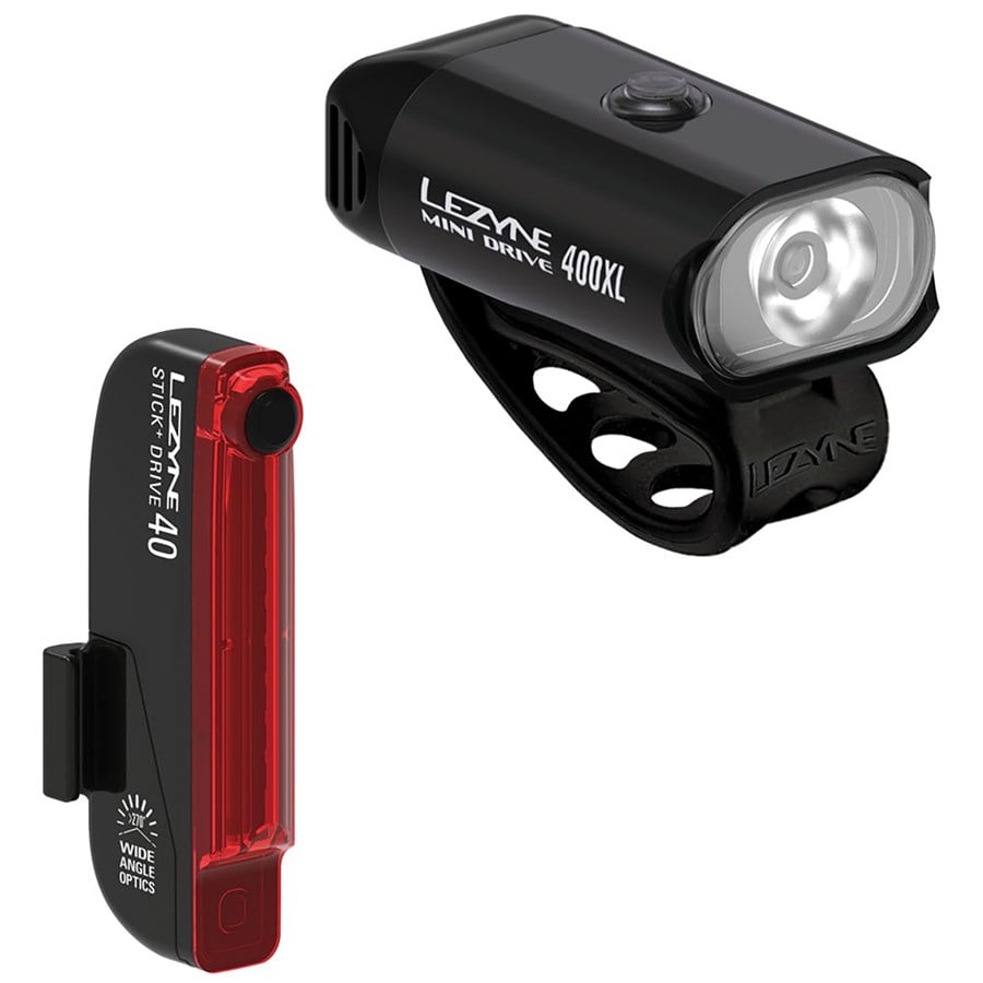 Lezyne Mini Drive 400XL / Stick+ Drive Bike Light Set