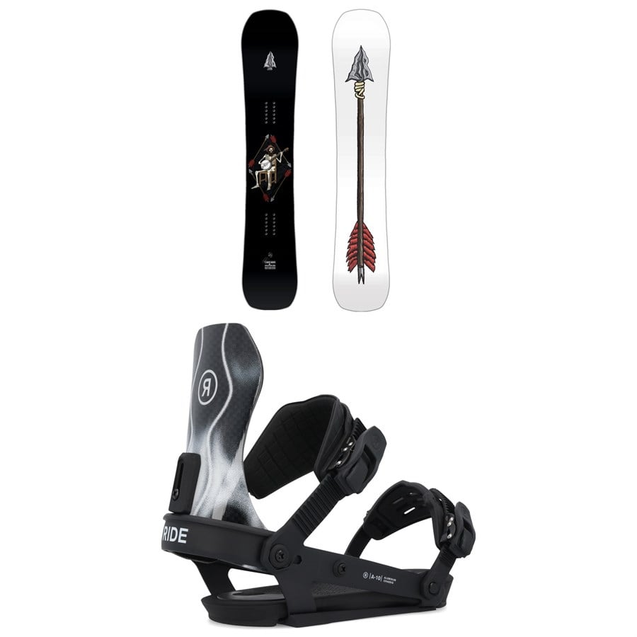 Lib Tech EJack Knife C3 Snowboard + Ride A-10 Snowboard Bindings 2025