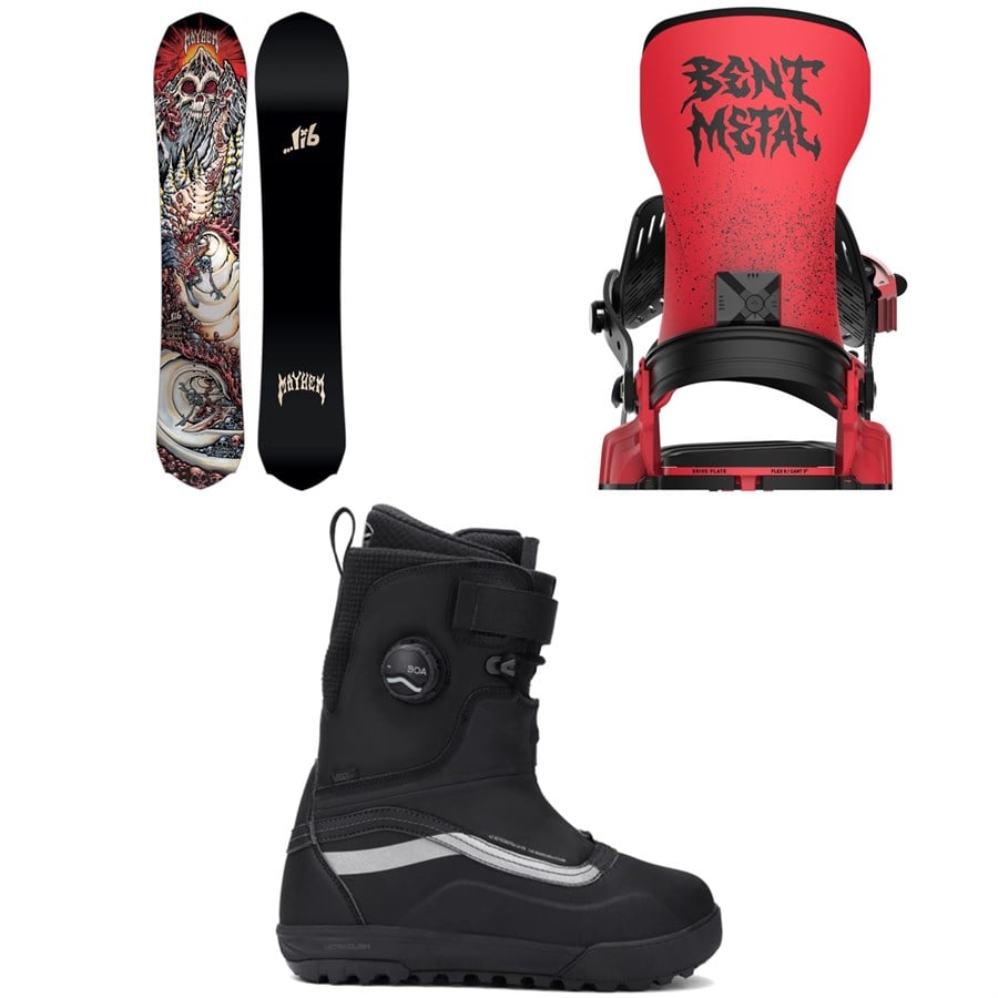 Lib Tech Mayhem Rocket C3 Snowboard + Bent Metal Transfer Snowboard Bindings + Vans Infuse Snowsurf Snowboard Boots 2026