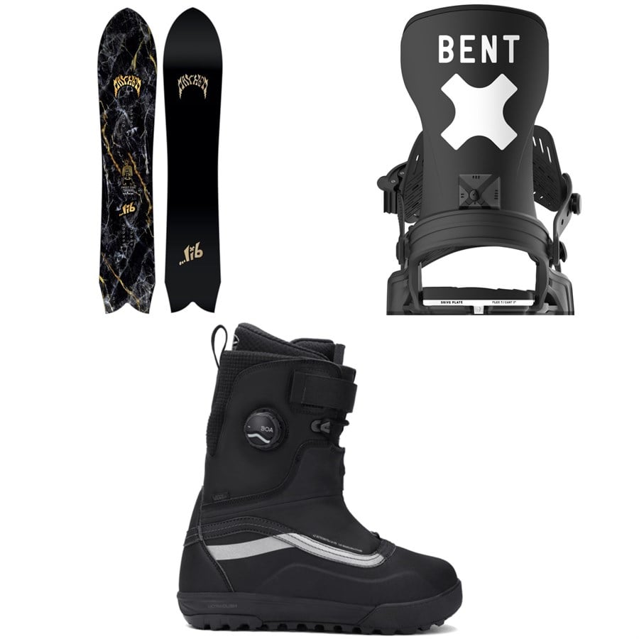 Lib Tech Mayhem Sweetfish C3 Snowboard + Bent Metal Axtion Snowboard Bindings + Vans Infuse Snowsurf Snowboard Boots 2026