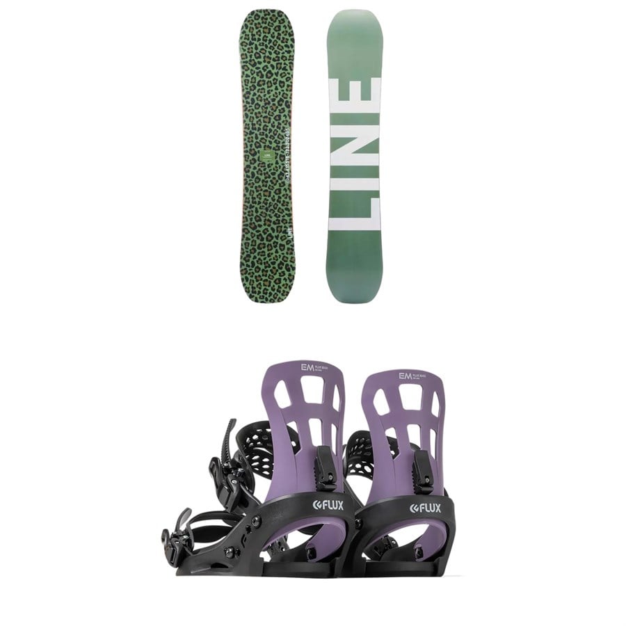 Line Skis Lateral Snowboard + Flux EM Snowboard Bindings