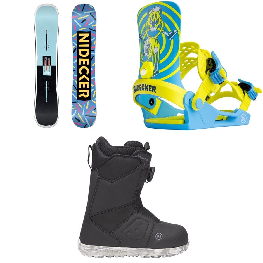 Nidecker Cheat Code Snowboard + Ollie Snowboard Bindings + Micron Snowboard Boots - Kids' 2026