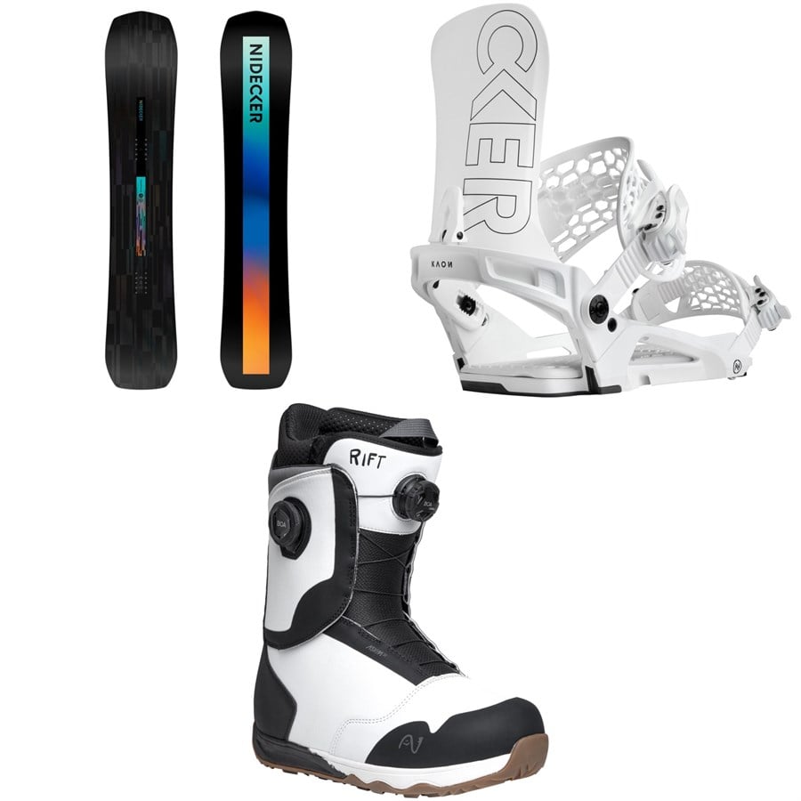 Nidecker Escape Plus Snowboard + Kaon Snowboard Bindings + Rift Snowboard Boots 2026