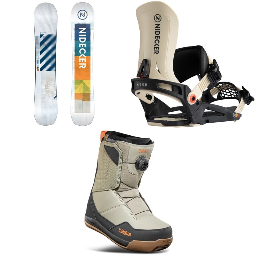 Nidecker Merc Snowboard + Muon Snowboard Bindings + thirtytwo Shifty Boa Snowboard Boots 2026