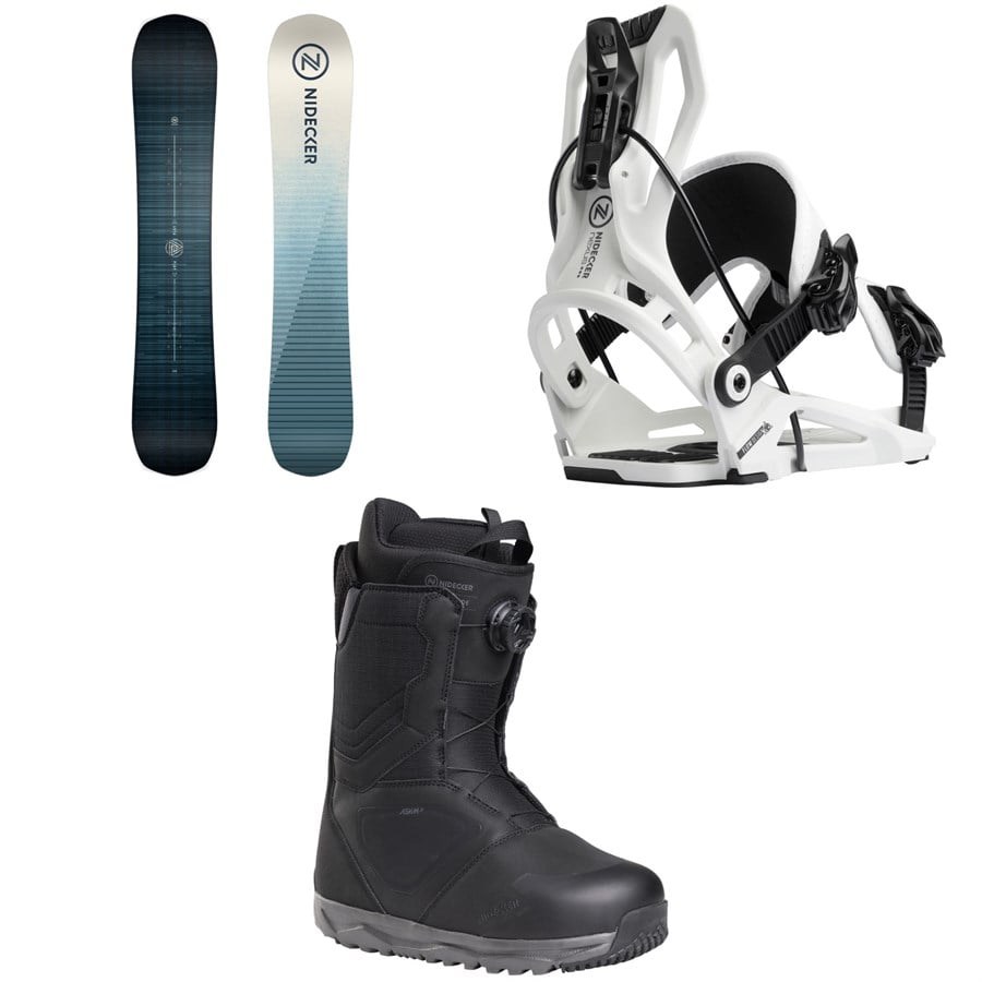 Nidecker Play Snowboard + Flow Nexus Snowboard Bindings + Nidecker Cascade Snowboard Boots 2026