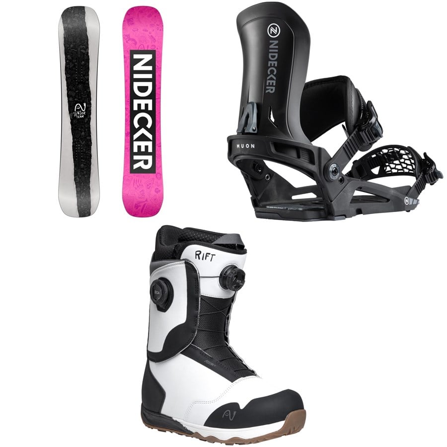 Nidecker Sensor Team Snowboard + Muon Snowboard Bindings + Rift Snowboard Boots 2026