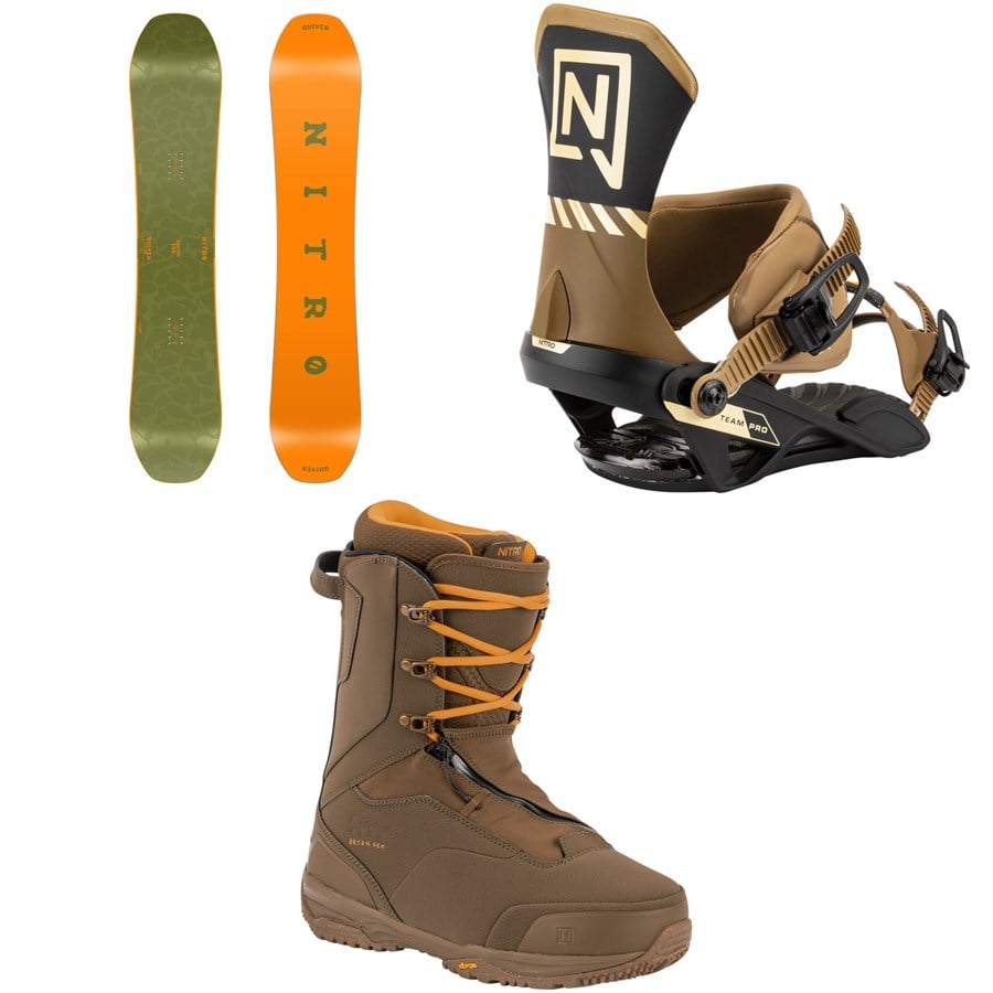 Nitro Basher Snowboard + Team Pro Snowboard Bindings + Venture Pro Lace Snowboard Boots 2026