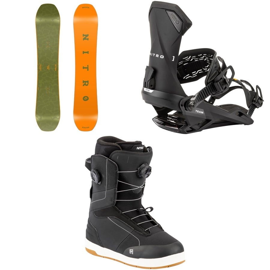 Nitro Basher Snowboard + Team Snowboard Bindings + Venture Boa Snowboard Boots 2026