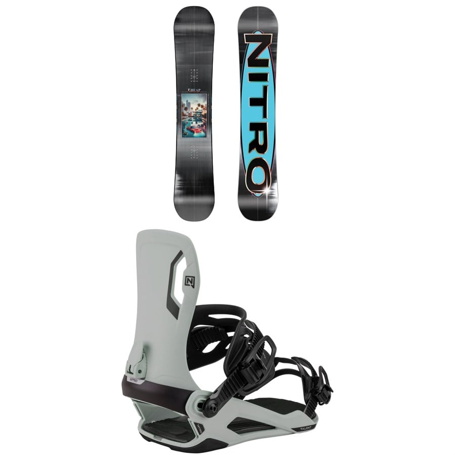 Nitro Cheap Thrills Snowboard + Talent Snowboard Bindings 2026
