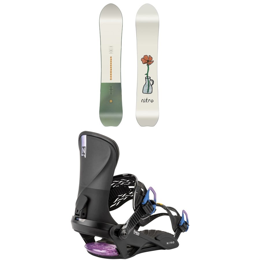 Nitro Drop Snowboard + Fate Snowboard Bindings - Women's 2026