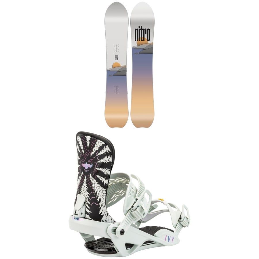 Nitro Drop Snowboard + Ivy Snowboard Bindings - Women's 2025