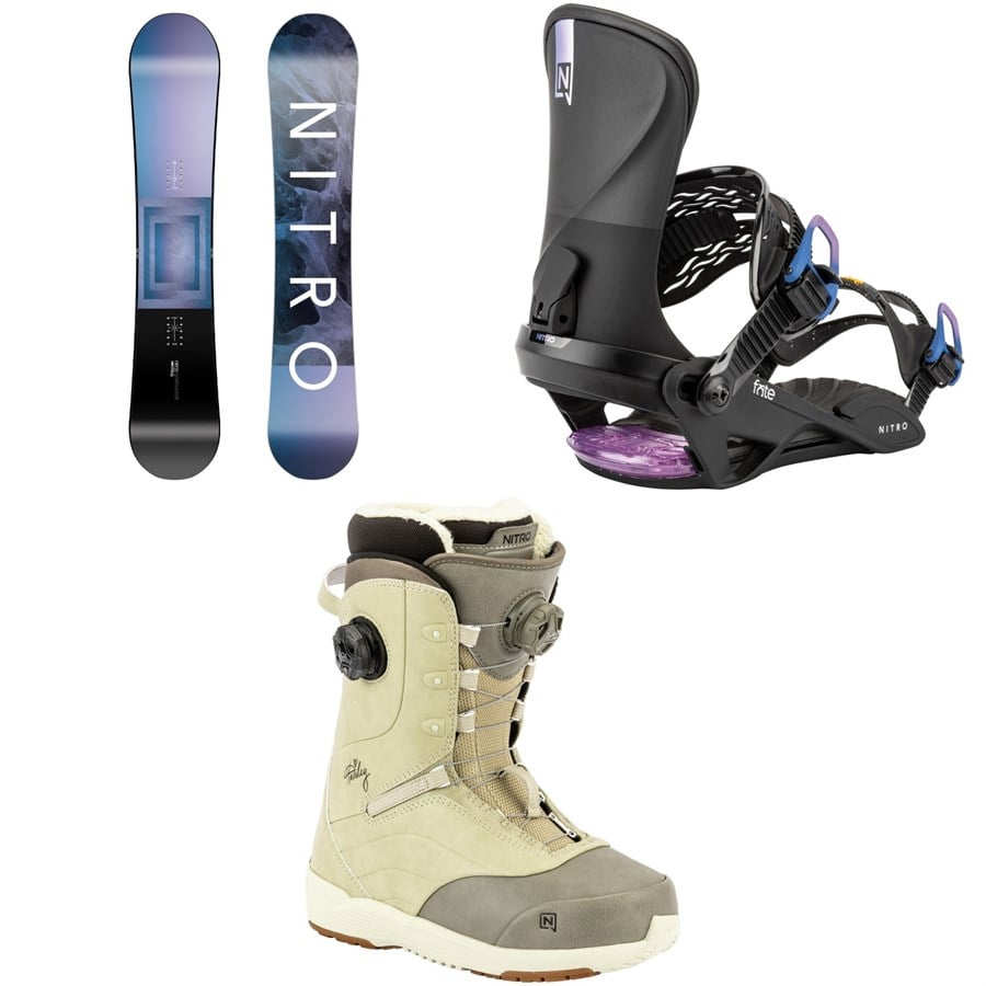 Nitro Fate Snowboard + Fate Snowboard Bindings + Crown Boa Snowboard Boots - Women's 2026