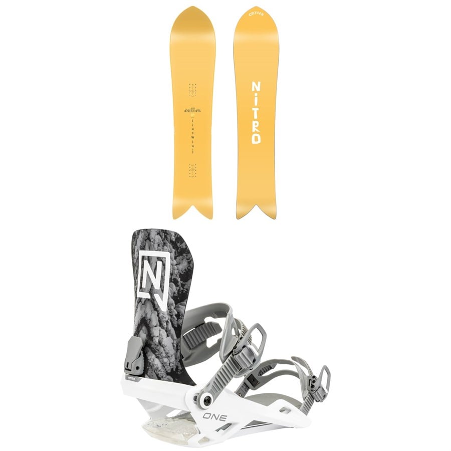 Nitro Fintwin Snowboard + One Snowboard Bindings 2025