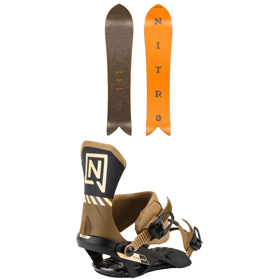 Nitro FinTwin Snowboard + Team Pro Snowboard Bindings 2026
