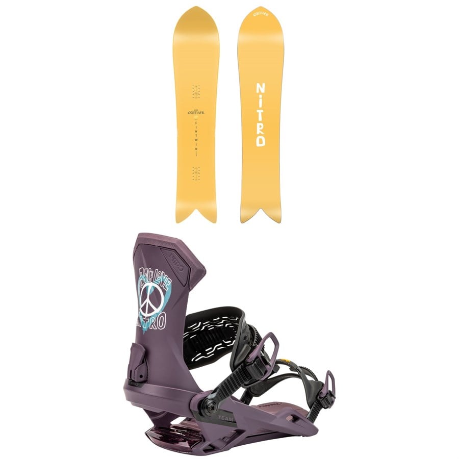 Nitro Fintwin Snowboard + Team Snowboard Bindings 2025