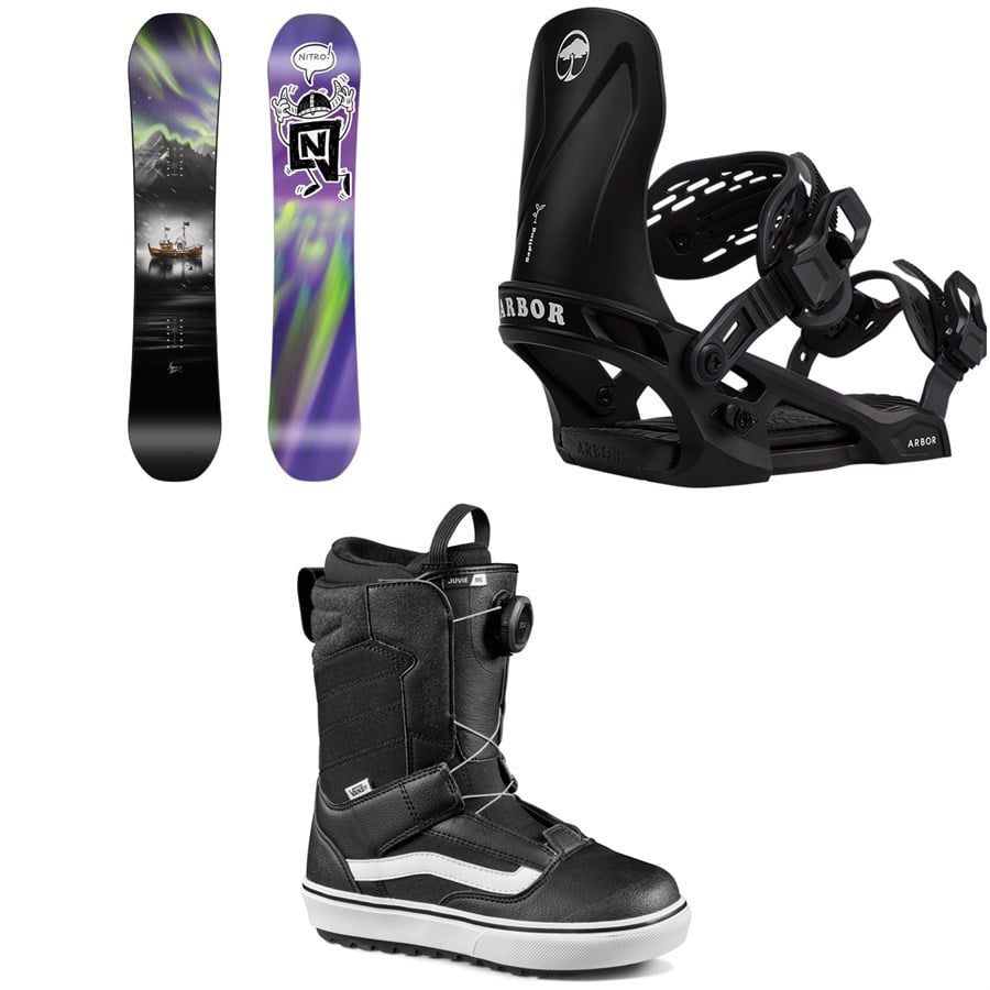 Nitro Future Team Pro X Marcus Kleveland Snowboard + Arbor Sapling Snowboard Bindings + Vans Juvie OG Snowboard Boots - Kids' 2026
