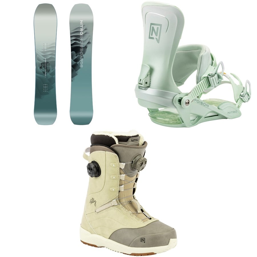 Nitro Karma Snowboard + Poison Snowboard Bindings + Crown Boa Snowboard Boots - Women's 2026